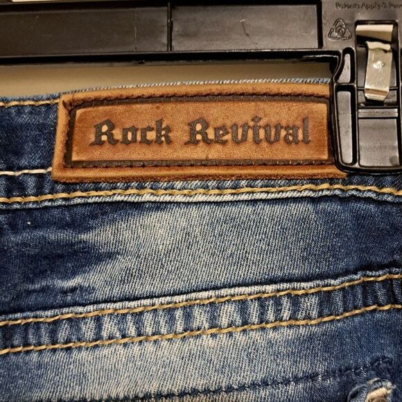 Rock Revival Joyelle Jeans Distressed Denim Straight Leg Low Rise Women's 28 - Picture 10 of 16